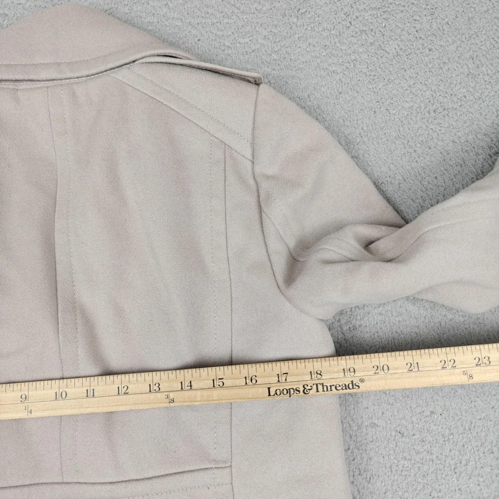 J Crew Coat Womens 8 Beige Wool Pea Thinsulate Lined Double Breasted Pockets - Picture 7 of 8